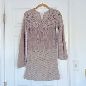 Neely long knit sweater dress size XS tan